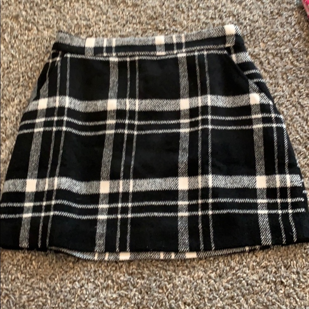 Black and White Flannel Skirt